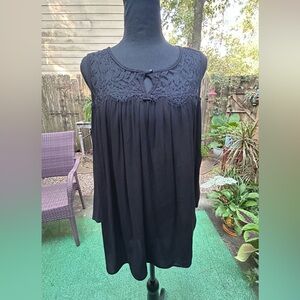 Karen Kane Black Open Shoulder Lace Blouse